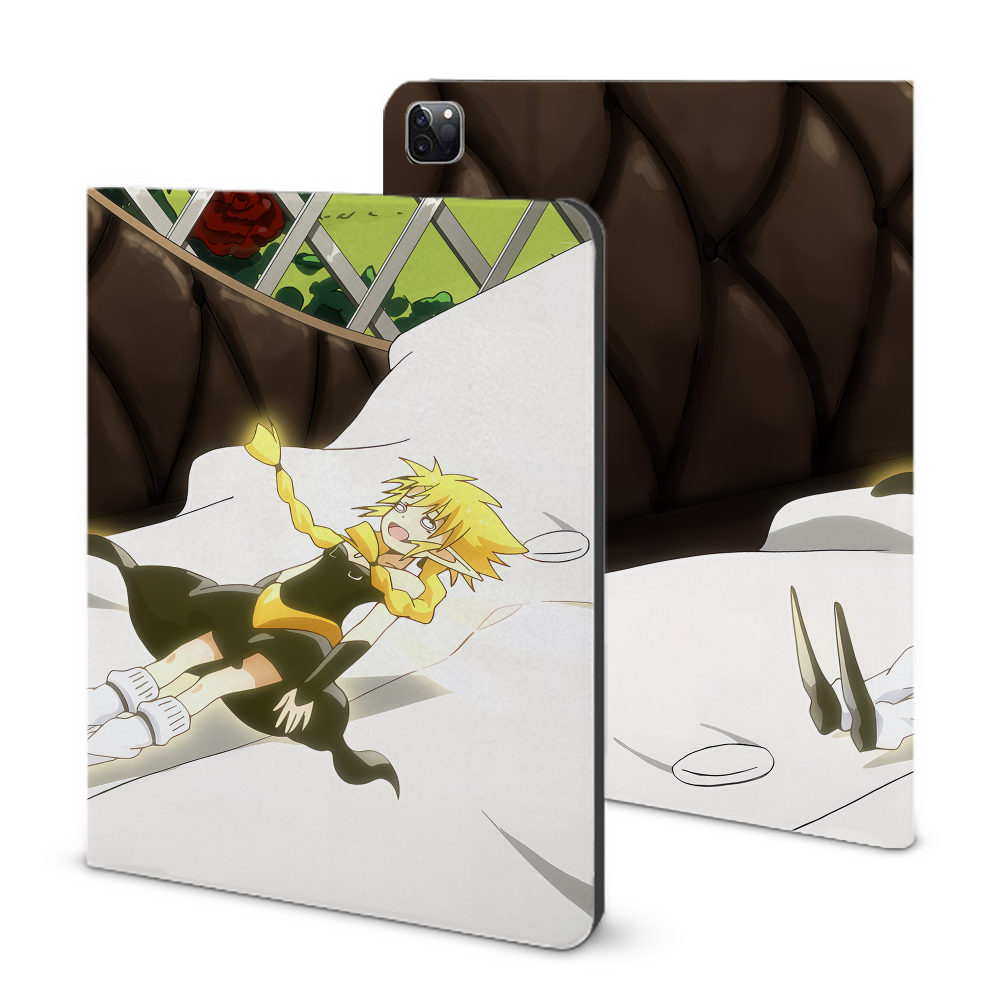 （画像用） 転スラ Regarding Reincarnated to Slime IPad ケース ブック型 PUレザー TPU 耐衝撃 軽量 薄型 ペン収納なし 全面保護 IPad 各モデル対応